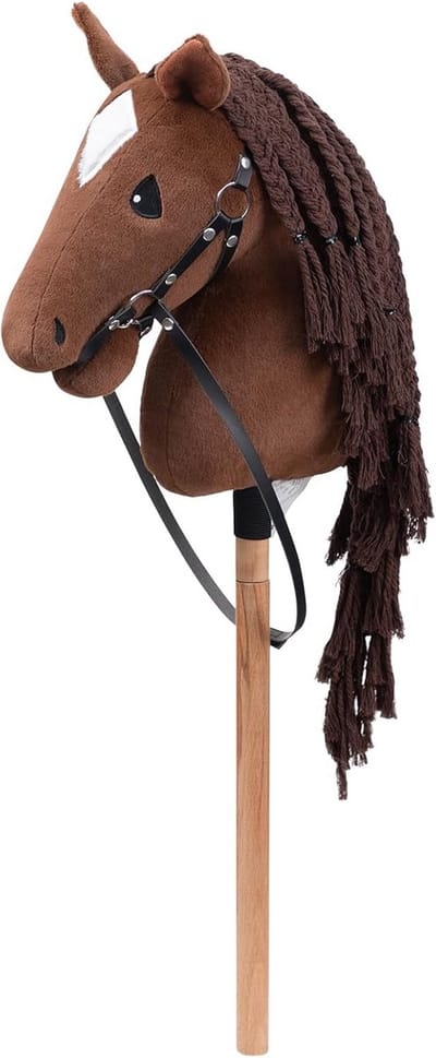 Houten Hobby Horse Loopstok Paard voor Kinderen - Inclusief Halster en Bit