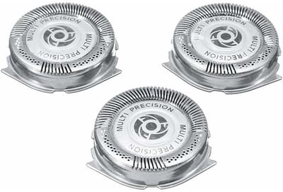 JeiibrZui SH50 - S5000 Serie - Vervangende Scheerkoppen Met Dubbellaagse Stalen Mesjes En 360-Graden Roterend Ontwerp - 3-Pack - Voor Heren - Zilver