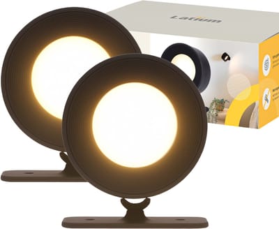 Latium Oplaadbare Wandlampen Set van 2 voor Binnen – Draadloos en USB oplaadbaar – Dimbaar en te Bevestigen zonder Boren - 3 Lichtkleuren – USB Oplaadbaar – Zwart