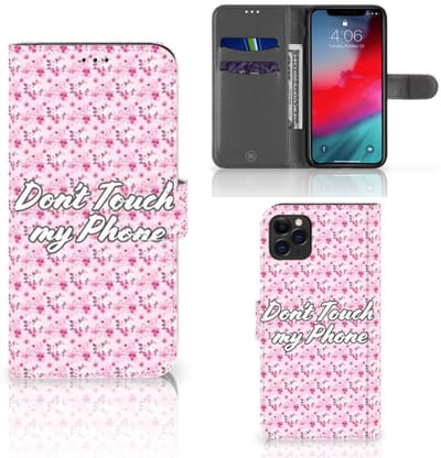 Apple iPhone 11 Pro Max Portemonnee Hoesje Flowers Pink DTMP