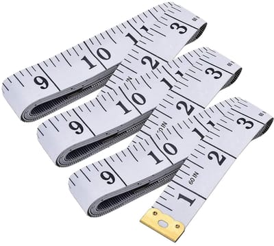 Maatlint 3 stuks - Flexibel meetlint - Kleding op maat - Dubbelzijdig afleesbaar - 150 cm - Wit