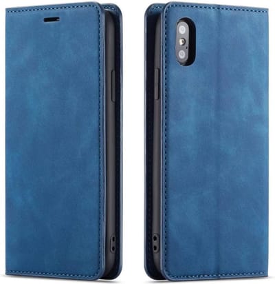 Geschikt voor Apple iPhone X - XS Bookcase | Blauw | Pasjeshouder | Portemonnee hoesje