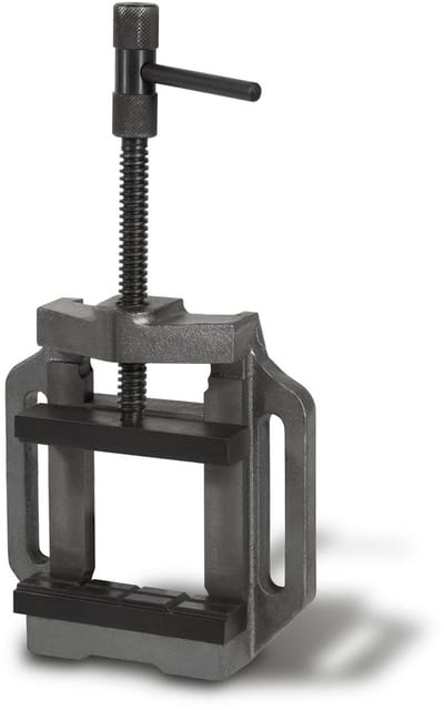 EBERTH machineklem van gietijzer en staal, bekbreedte 150 mm, maximale klembreedte 129 mm, machineklem voor montage op een boormachine of werkbank, boormachineklem