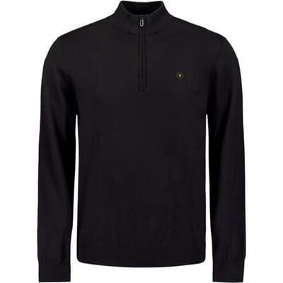 No Excess Pullover half zip 2 coloured melang black