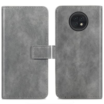 imoshion Hoesje - Geschikt voor Xiaomi Redmi Note 9T (5G) - Luxe Bookcase - Grijs