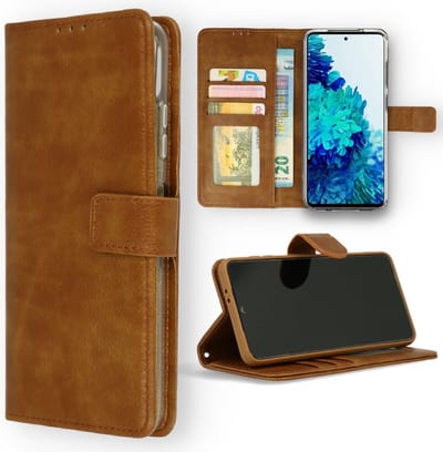 LuxeBass Hoesje geschikt voor Oppo A76 - Boekhoesje - Bruin - Portemonneehoesje gsm hoesje - telefoonhoes - telefoonhoesjes