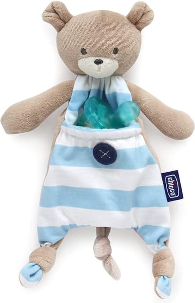 Chicco Fopspeenhouder Junior 12,5 Cm Pluche Blauw/wit
