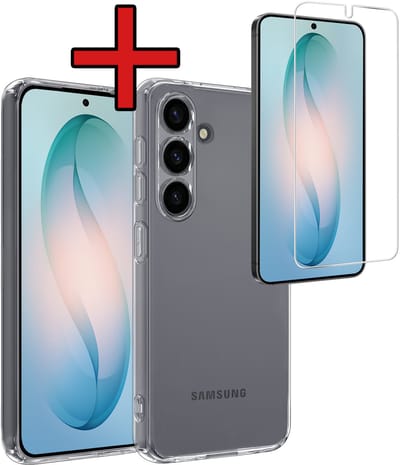 Hoesje - Met Screenprotector - Geschikt voor Samsung Galaxy S26 - Sterk & Shockproof - Telefoon Hoes - Back Cover - Siliconen Case - Telefoonhoes - Transparant