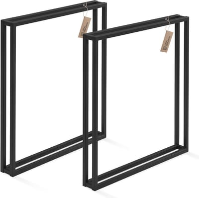 Set van 2 Rechthoekige Tafelpoten voor Eettafel of Bureau Zwart Staal 50x72 cm