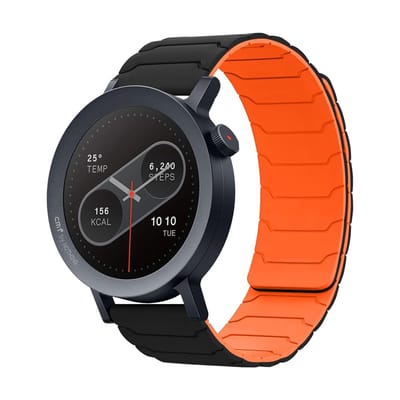 Dailygoods - Horlogebandje, 22 mm, compatibel met CMF Watch 3 Pro/CMF by Nothing Watch Pro 2, voor dames en heren, sterke magnetische lus, silicone reservearmband, zwart/oranje