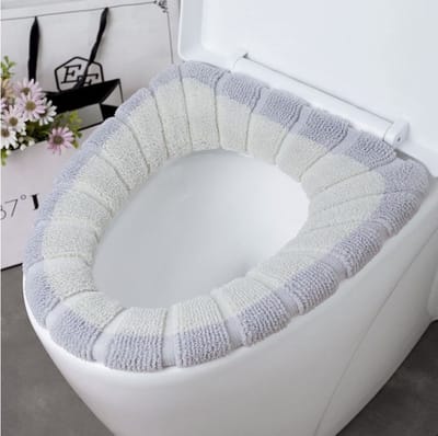 SUNMOOL Toiletbrilhoes - Elastische toiletbrilbekleding - Wasbaar - Beige Grijs - 1Stuk