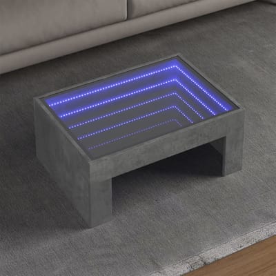 vidaXL - Salontafel - met - Infinity - LED - 70x50x30 - cm - betongrijs