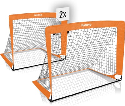 Tycano Pop-Up Voetbaldoelen Set van 2 - Kinderen - Voetbaldoeltjes - Opvouwbaar - 120 x 90 cm - 2 stuks - Oranje