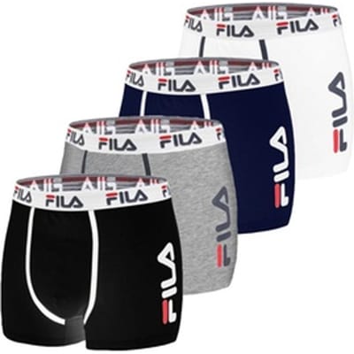 Set van 4 Fila heren boxershorts: Zwart + donkerblauw + grijs + wit / XL
