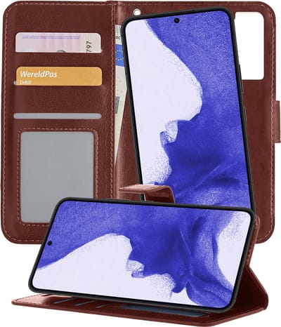 Hoesje - 2 in 1 - Geschikt voor Samsung Galaxy S22 Plus - Met Uitneembare Hard Cover - Kunstleer - Bookcase - Wallet Case - Met Pasjeshouder - Book Case - Uitneembaar - Pashouder - Telefoonhoes - Bruin