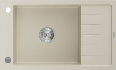 Mexen Elias granieten gootsteen 1-komorige met druiprek 795 x 480 , beige, chrom sifon - 6511791005-69