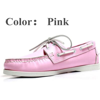 Chaussures bateau décontractées en cuir véritable pour homme et femme, mocassins plats de marque, bleu et blanc, 2022A005 39 gray