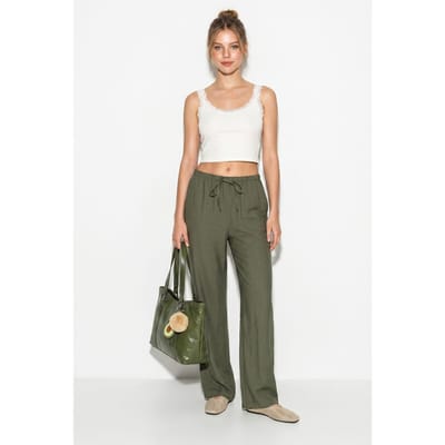 Dames Wijde Pijp Crêpe Broek