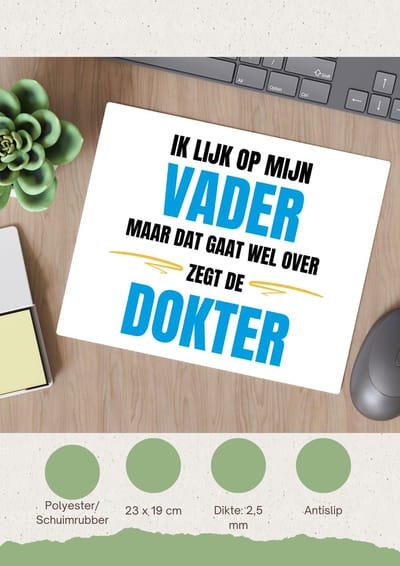 Akyol - ik lijk op mijn vader Muismat - Papa - liefste vader - cadeautje - verjaardagscadeau - verjaardag - cadeau voor papa - cadeau - kado - geschenk - gift - papa artikelen - vaderdag - 23 bij 19 cm