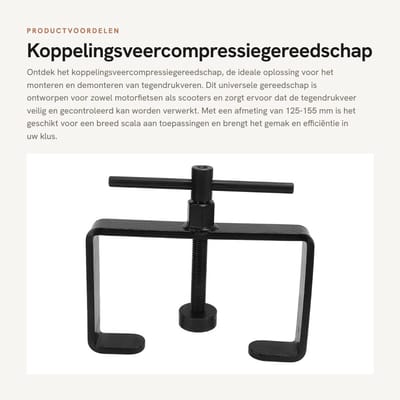 Dailygoods- Koppelingsveercompressiegereedschap Universeel - Veerspanner Auto - Verwijdering/Gereedschap - Montage/Demontage - Tegendrukveer - Schokbestendig