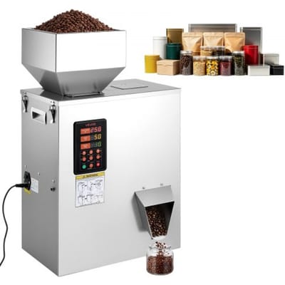 VEVOR Poederdoseermachine, Deeltjesdispenser, Automatische Poedervuller, 10-500 g, Intelligent Wegen & Vullen, Roestvrijstalen Constructie, Hoge Nauwkeurigheid, Ideaal voor Noten, Zaden, Thee, Koffiebonen, Specerijen, Meel
