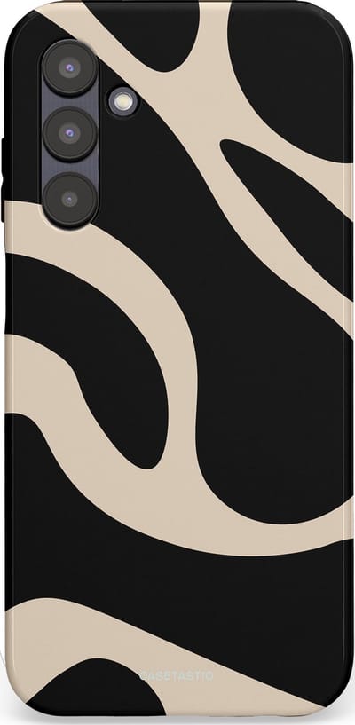 Casetastic hoesje geschikt voor Samsung Galaxy A25 - Dubbellaagse bescherming - Zwart Zand Organische Golven - Fashion Case - Zwart Zand