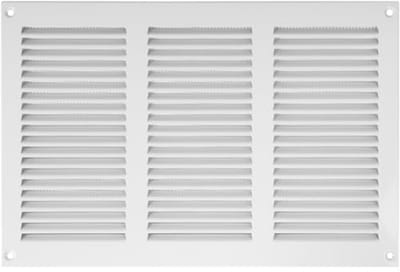 Ventilatiesleuf-afdekkingen 30 x 20 cm - Metalen luchtterugloopgrill met ongediertebescherming - Wit
