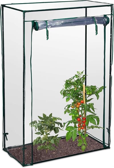 Famanu - Tomatenkas, tuin, balkon, foliekas voor tomaten, HBD 150x100x50 cm, staal & PVC folie, doorzichtig