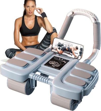 Abdominale Wiel - Buikroller Trainer - Kernspieren Versterken - Automatische Rebound - 42 x 36 x 24 cm - Blauw