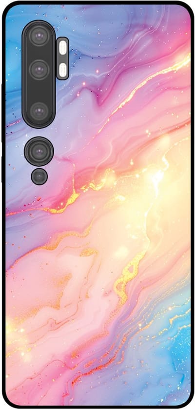 Smartphonica Telefoonhoesje Geschikt voor Xiaomi Mi Note 10 / 10 Pro met Regenboog Glitter Marmer Opdruk - TPU Backcover Case Rainbow Glitter Marble Design geschikt voor Xiaomi Mi Note 10;Xiaomi Mi Note 10 Pro