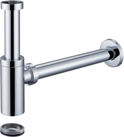 Universele Sifon met Reinigingsopening en Geurafsluiter voor Wastafel - 1 1/4" Chroom