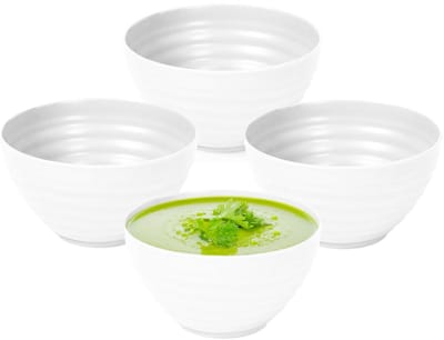 Plasticforte Soepkommen - 6x - Schaaltjes - wit - kunststof - D15 x H8 cm - onbreekbaar servies
