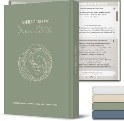 Groene Dagboek met Patroon van Personen, 6 Minuten, Perfect voor Notities en Creatieve Projecten