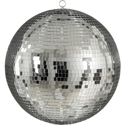 Mica Decorations Discobal Kerstornament - Kerstballen voor Sfeervolle Kerstversiering in Huis - Kerstboomversiering met Spiegelglans Effect - Ø50 cm - Zilver - Voorgemonteerd