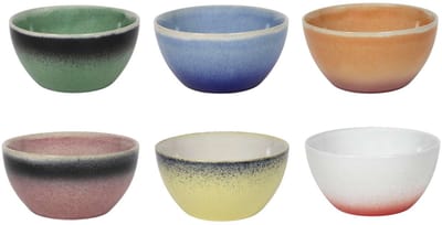 Studio Tavola Soepkommen Fire - Kommen & Ontbijtkommen - Aardewerk Multicolor - Vaatwasserbestendig - Warmtebestendig Tot 180 °C - Ø 14 cm 6 Stuks