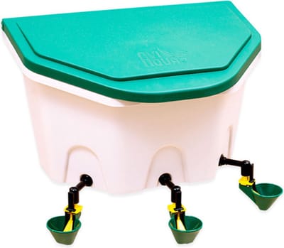 AviAqua drinkbak 8 liter met drie grote drinkcupjes (GROEN) inclusief wandmontage | Kippen | Konijnen | Kwartels | Kuikens | Siervogels | Pluimvee | Knaagdieren