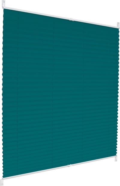 Plisségordijn petrol, 100x200 cm, incl. bevestigingsmateriaal