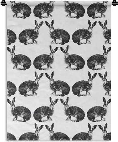 Wandkleed - Wanddoek - Vintage - Design - Konijn - Dieren - 150x200 cm - Wandtapijt