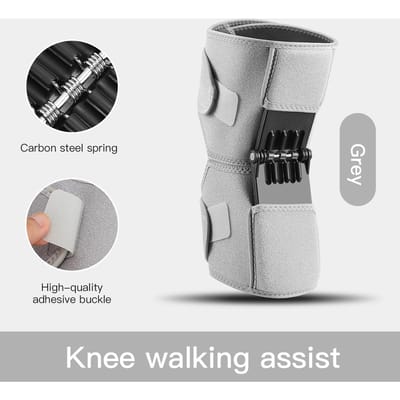 1 Stuk Gewrichtsondersteuning Kniebeschermer Antislip Verhoging Pijnverlichting Geschikt Voor Knie Krachtveer Kracht Stabilisator Knie Booster Werkingsmodus Sport Ouderen gray