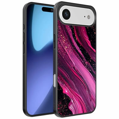 Geschikt voor iPhone Air Telefoonhoesje met marmer opdruk - TPU backcover case marble design - Paars Roze - Smartphonica geschikt voor iPhone 17 Air