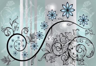 Fotobehang Flowers Floral Pattern | XL - 208cm x 146cm | 130g/m2 Vlies