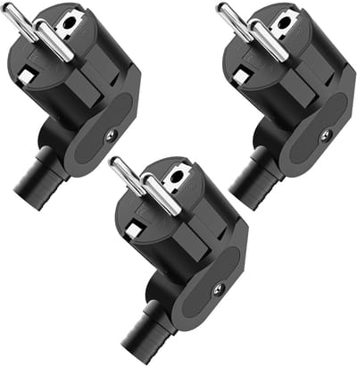 Schuko stekkers - Europese stekker Geaarde stekker - Verlengsnoer Reparatie - Knikbescherming - 8-10 mm kabel - Zwart