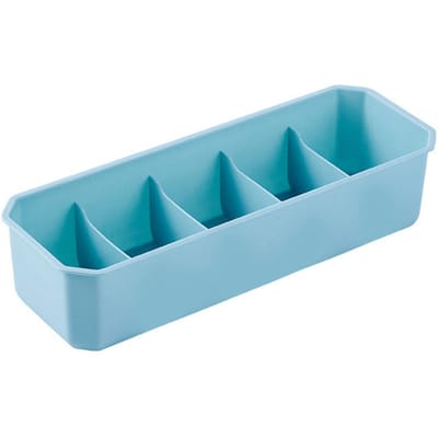 Boîte de Rangement pour Chaussettes en Plastique Ménager Empilable Multi-Compartiments Organisateur de Tri de Sous-Vêtements blue