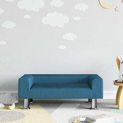vidaXL - Kinderbank - 70x45x26,5 - cm - fluweel - blauw