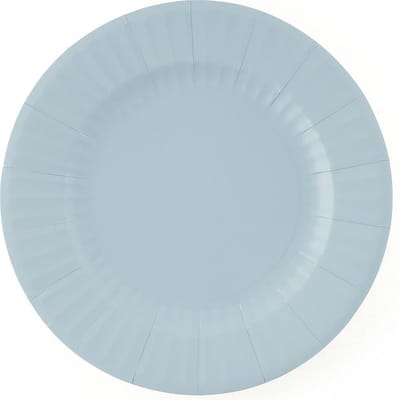 Givi Italia Feestbordjes/BBQ bordjes - 8x - lichtblauw - rond - papier/karton - 27cm - biologisch afbreekbaar - groot