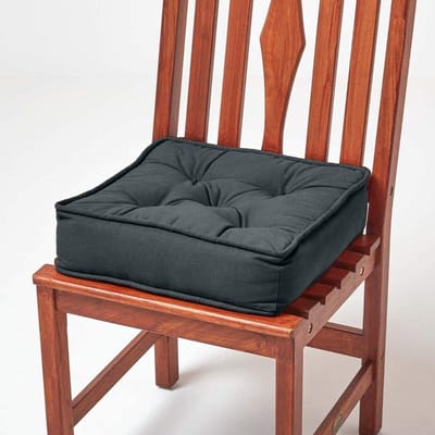 Orthopedisch Zitkussen 40x40cm - Extra Hoog met Bevestigingsriemen - Comfortabele Stoelverhoger en Stahulp, Grijs
