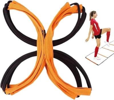 Trainingsladder - Snelheidsschalen - Agility Training - Veerkrachtig en Opvouwbaar - Verschillende Maten - Oranje Zwart