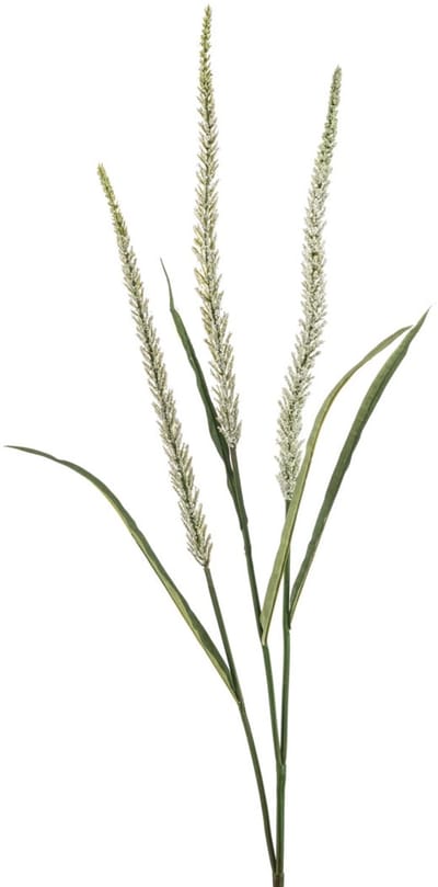 Emerald - Kunstbloem Gras bloem 115 wit - Kunstplant voor binnen