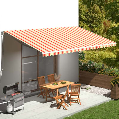 vidaXL - Vervangingsdoek - voor - luifel - 600x350 - cm - polyester - geel - en - oranje