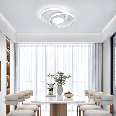 Plafonnier LED rond moderne 39W 2500lm - Lumière blanc froid 6500K - Pour chambre, couloir, salle de bains